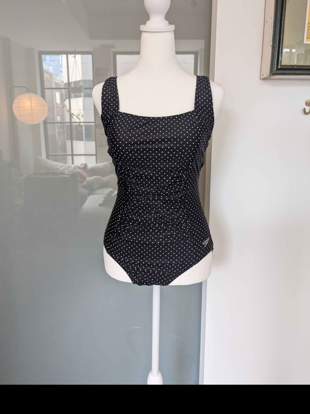 Speedo Black Polka Dot One-Piece Swimsuit